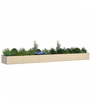 vidaXL Planter Ivory 580 x 100 x 45 cm Galvanised Steel