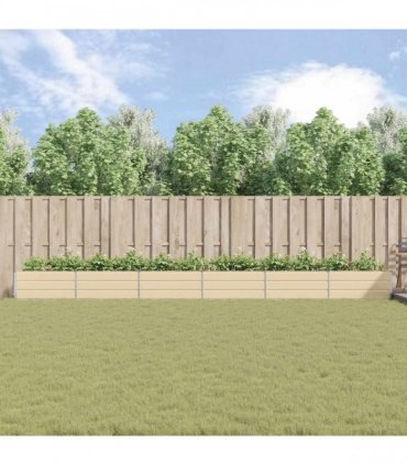 vidaXL Planter Ivory 580 x 100 x 45 cm Galvanised Steel