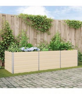 vidaXL Planter Ivory 290 x 100 x 75 cm Galvanised Steel