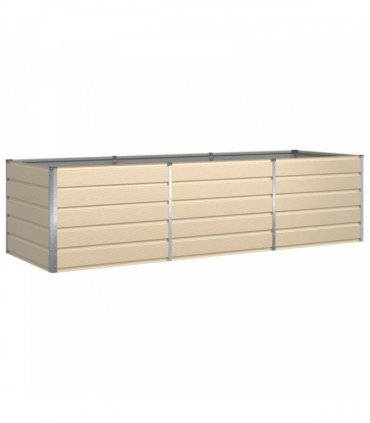 vidaXL Planter Ivory 290 x 100 x 75 cm Galvanised Steel