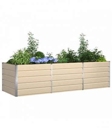 vidaXL Planter Ivory 290 x 100 x 75 cm Galvanised Steel