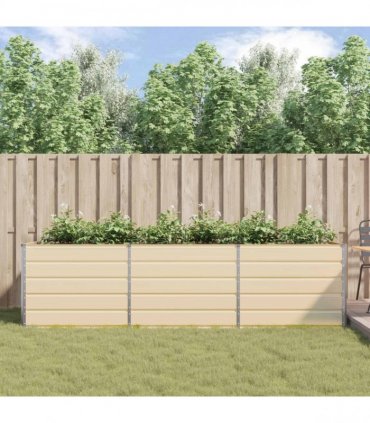 vidaXL Planter Ivory 290 x 100 x 75 cm Galvanised Steel