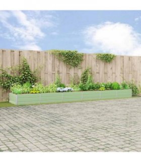 vidaXL Planter Pastel Green 580 x 100 x 45 cm Galvanised Steel — Colour: Light green