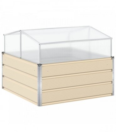 vidaXL Planter Ivory 100 x 100 x 77 cm Galvanised Steel