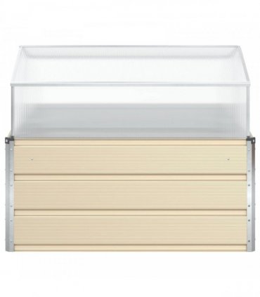 vidaXL Planter Ivory 100 x 100 x 77 cm Galvanised Steel