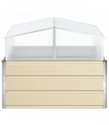 vidaXL Planter Ivory 100 x 100 x 77 cm Galvanised Steel