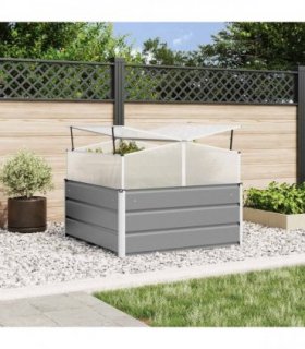 vidaXL Planter Light Grey 100 x 100 x 77 cm Galvanised Steel