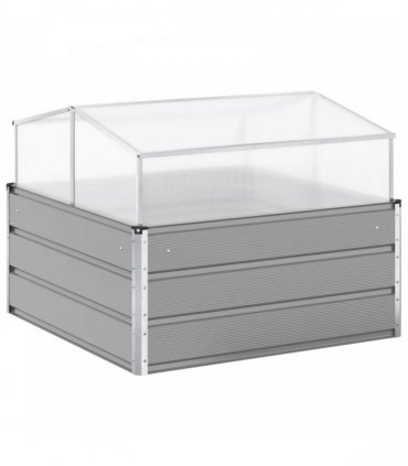 vidaXL Planter Light Grey 100 x 100 x 77 cm Galvanised Steel