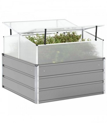 vidaXL Planter Light Grey 100 x 100 x 77 cm Galvanised Steel