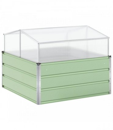 vidaXL Planter Pastel Green 100 x 100 x 77 cm Galvanised Steel — Colour: Light green