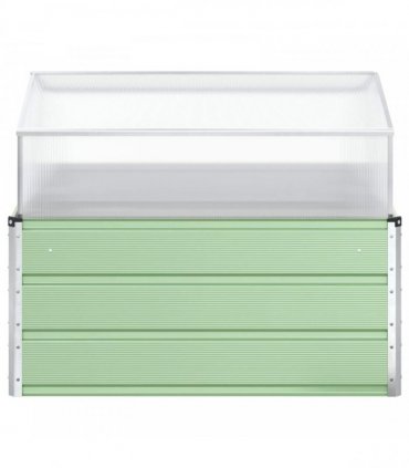 vidaXL Planter Pastel Green 100 x 100 x 77 cm Galvanised Steel — Colour: Light green