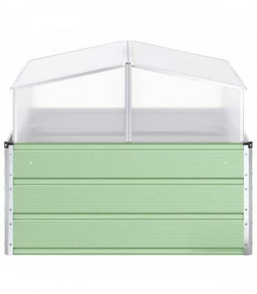 vidaXL Planter Pastel Green 100 x 100 x 77 cm Galvanised Steel — Colour: Light green