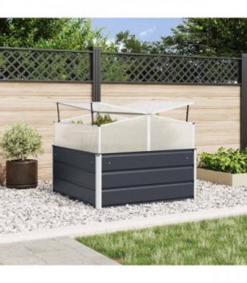 vidaXL Planter Anthracite 100 x 100 x 77 cm Galvanised Steel