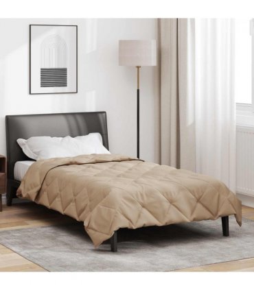 vidaXL Summer Duvet Taupe 220 x 155 cm Microfiber — Size: 155 x 220 cm