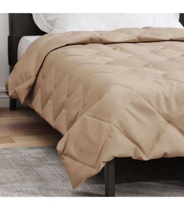 vidaXL Summer Duvet Taupe 220 x 155 cm Microfiber — Size: 155 x 220 cm