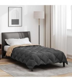 vidaXL Winter Duvet Anthracite and Taupe 155 x 220 cm Microfiber