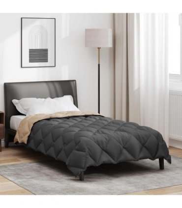 vidaXL Winter Duvet Anthracite and Taupe 155 x 220 cm Microfiber