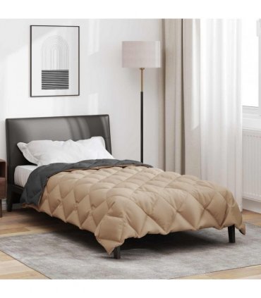 vidaXL Winter Duvet Anthracite and Taupe 155 x 220 cm Microfiber