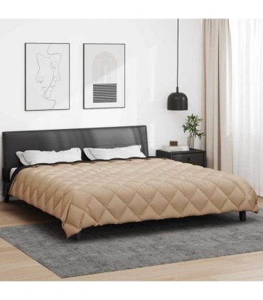 vidaXL Winter Duvet Black and Taupe 200 x 200 cm Microfiber