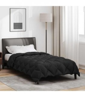 vidaXL Winter Duvet Black 155 x 220 cm Microfiber