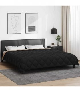 vidaXL Winter Duvet Black and Taupe 200 x 220 cm Microfiber