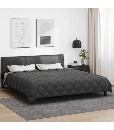 vidaXL Winter Duvet Light Grey and Anthracite 220 x 240 cm Microfiber