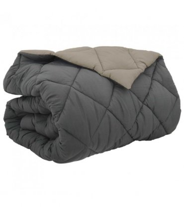 vidaXL Winter Duvet Light Grey and Anthracite 220 x 240 cm Microfiber