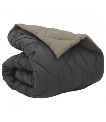 vidaXL Winter Duvet Light Grey and Anthracite 140 x 200 cm Microfiber