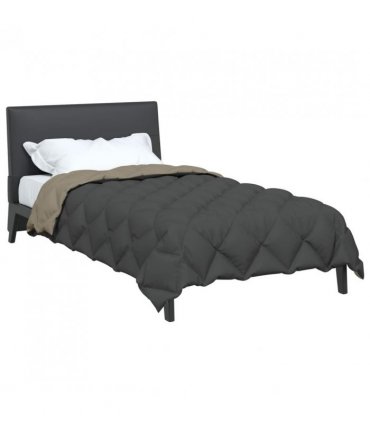 vidaXL Winter Duvet Light Grey and Anthracite 140 x 200 cm Microfiber
