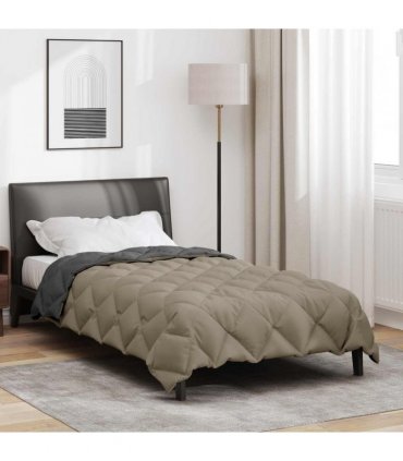 vidaXL Winter Duvet Light Grey and Anthracite 140 x 200 cm Microfiber