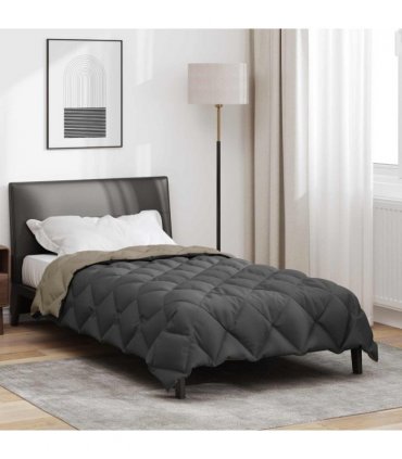 vidaXL Winter Duvet Light Grey and Anthracite 155 x 220 cm Microfiber