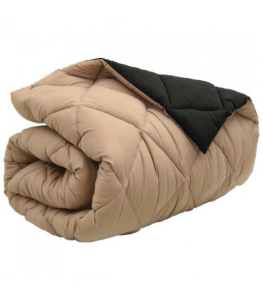 vidaXL Winter Duvet Black and Taupe 155 x 220 cm Microfiber