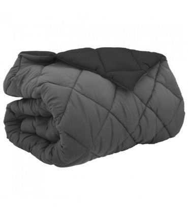 vidaXL Winter Duvet Black and Anthracite 220 x 240 cm Microfiber