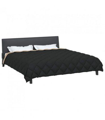 vidaXL Winter Duvet Black and Taupe 220 x 240 cm Microfiber