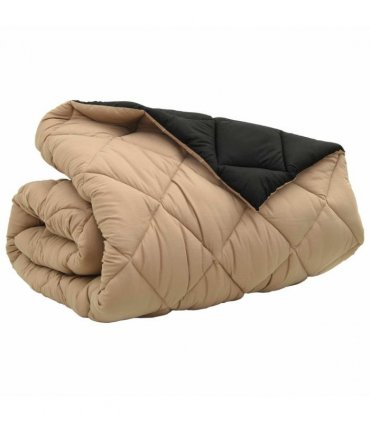 vidaXL Winter Duvet Black and Taupe 220 x 240 cm Microfiber