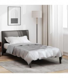 vidaXL Summer Duvet Silver 135 x 200 cm Satin and Microfiber