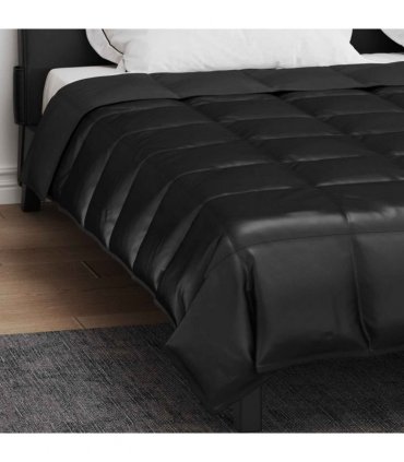 vidaXL Full Year Duvet Black 200 x 220 cm Satin and Microfiber