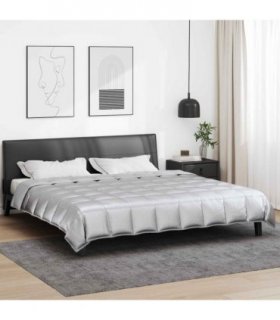 vidaXL Full Year Duvet Silver 200 x 200 cm Satin and Microfiber