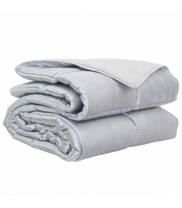 vidaXL Full Year Duvet Silver 200 x 200 cm Satin and Microfiber
