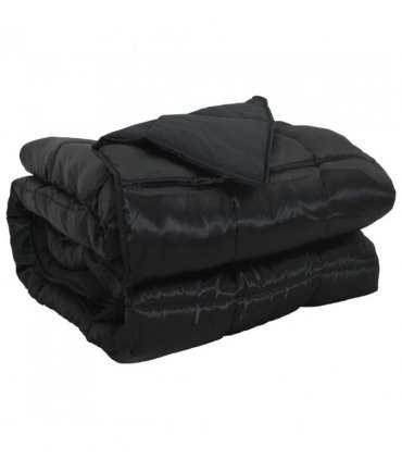 vidaXL Full Year Duvet Black 200 x 200 cm Satin and Microfiber