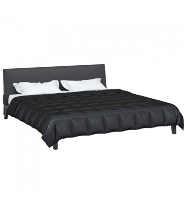 vidaXL Full Year Duvet Black 200 x 200 cm Satin and Microfiber