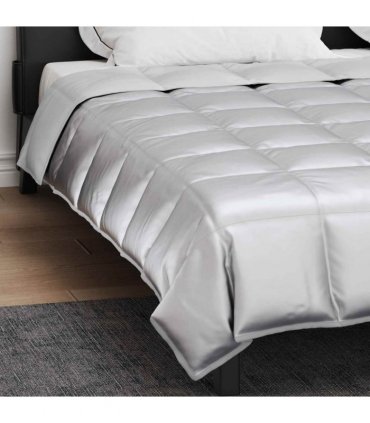 vidaXL Full Year Duvet Silver 220 x 240 cm Satin and Microfiber