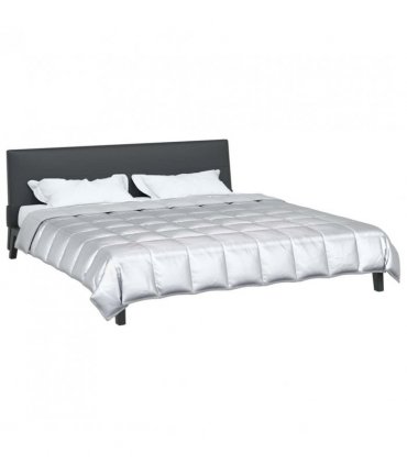 vidaXL Full Year Duvet Silver 200 x 220 cm Satin and Microfiber