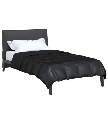 vidaXL Full Year Duvet Black 140 x 200 cm Satin and Microfiber