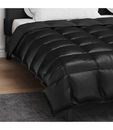 vidaXL Winter Duvet Black 200 x 200 cm Satin and Microfiber