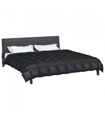 vidaXL Winter Duvet Black 220 x 240 cm Satin and Microfiber