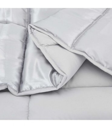vidaXL Winter Duvet Silver 155 x 220 cm Satin and Microfiber