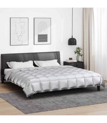 vidaXL Winter Duvet Silver 220 x 240 cm Satin and Microfiber