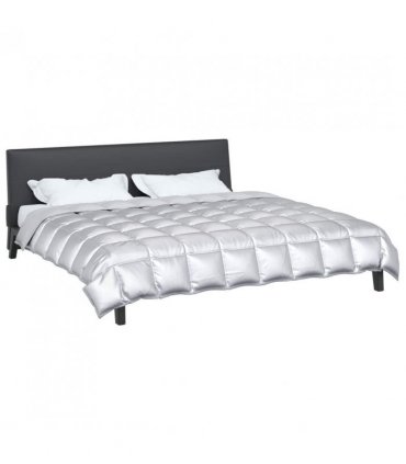 vidaXL Winter Duvet Silver 200 x 200 cm Satin and Microfiber
