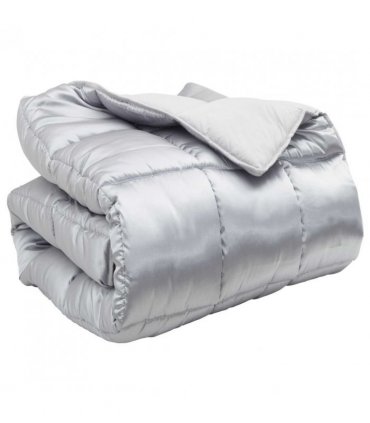 vidaXL Winter Duvet Silver 140 x 200 cm Satin and Microfiber